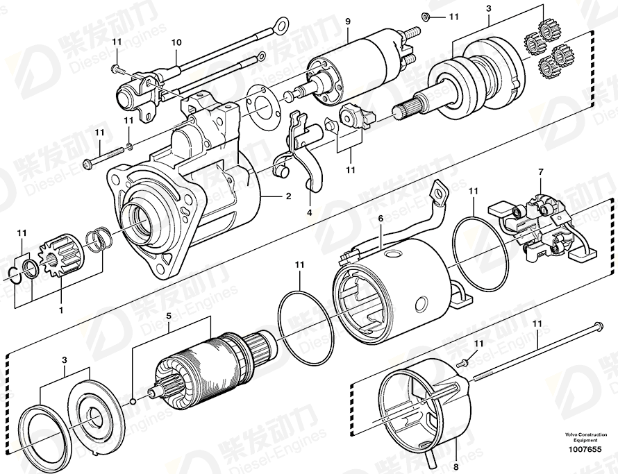 VOLVO Starter motor 20450305 Drawing