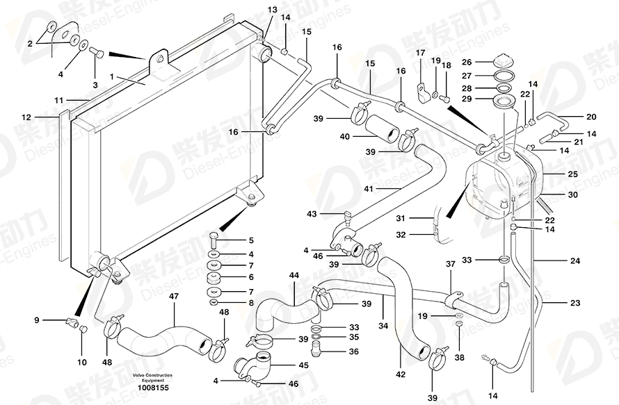 VOLVO Expansion tank 11110410 Drawing VOLVO Expansion tank 11110410 Drawing