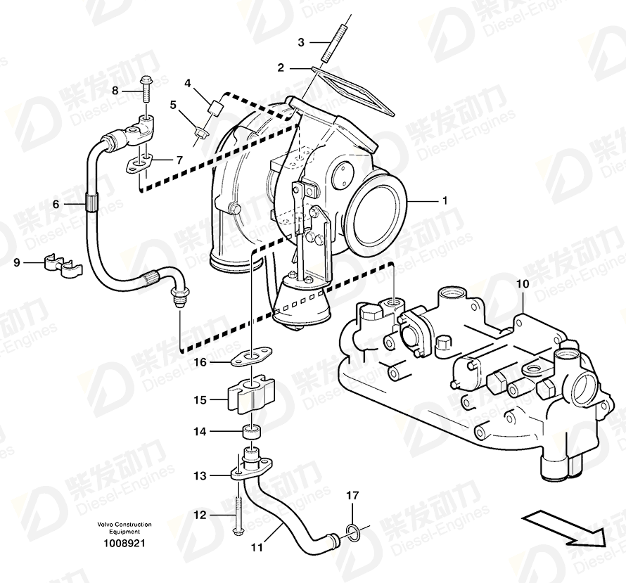 VOLVO Oil pipe 11127885 Drawing
