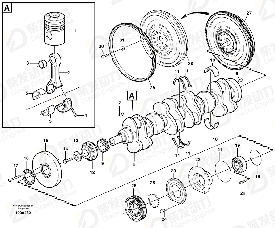 VOLVO Main bearing kit 276615 Drawing