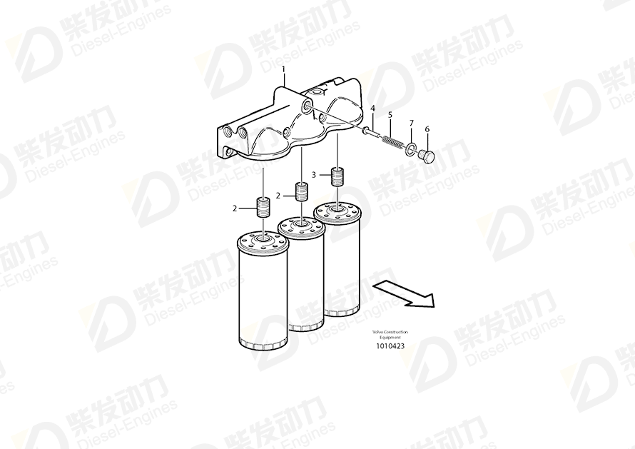 VOLVO Oil filter housing 15138785 Drawing