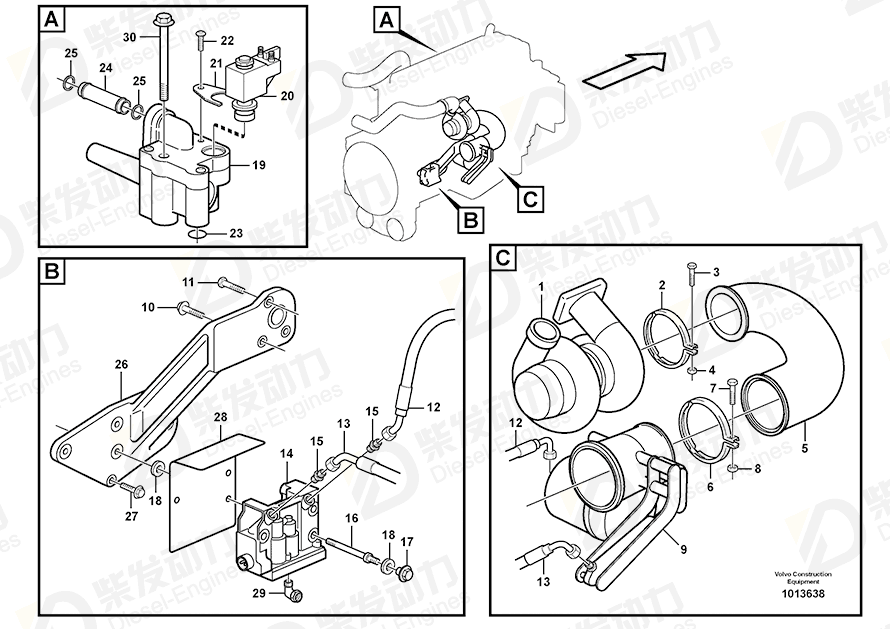 VOLVO Hose assembly 978424 Drawing