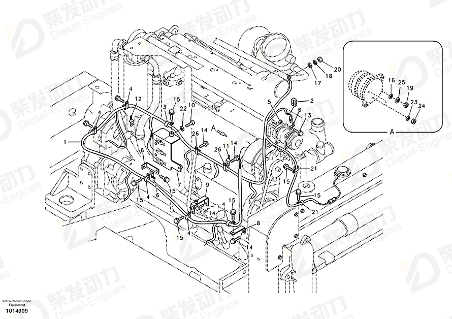 VOLVO Cable harness 14554215 Drawing
