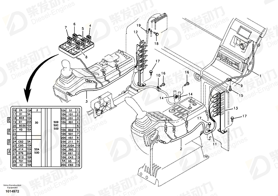 VOLVO Wire harness 14535881 Drawing