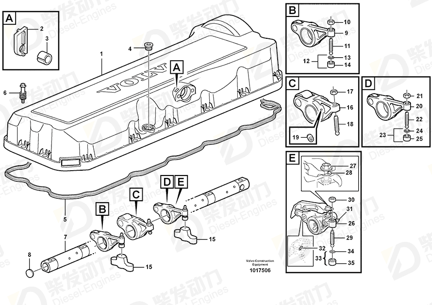 VOLVO Valve Cover 20567886 Drawing