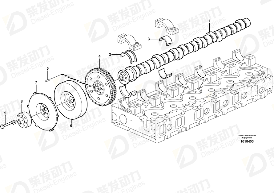 VOLVO Camshaft bearing kit 276630 Drawing