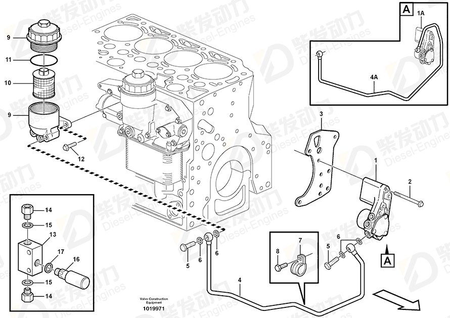 VOLVO Fuel filter 11988962 Drawing