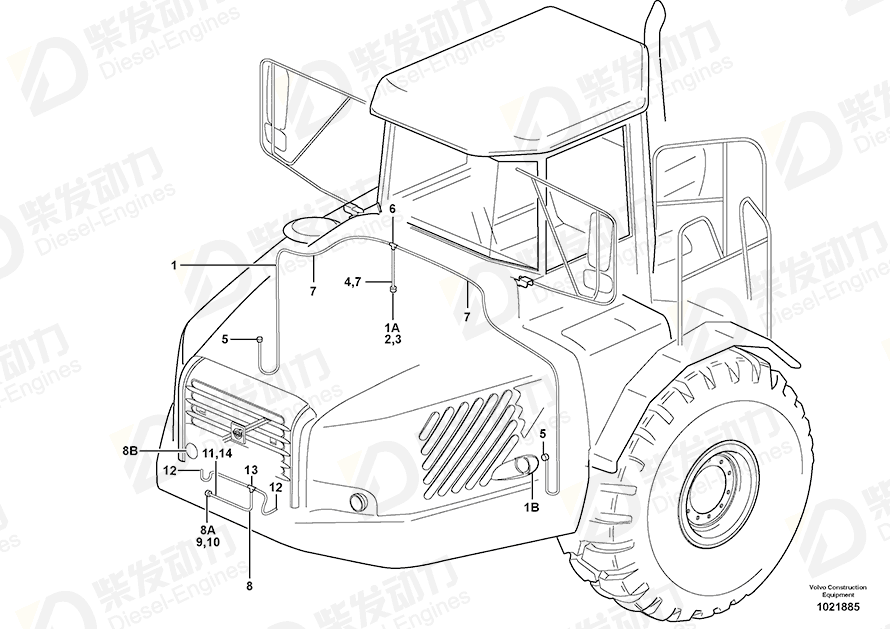 VOLVO Cable harness 11121129 Drawing