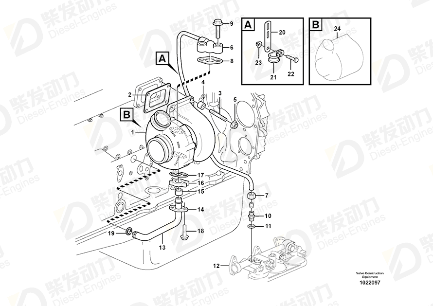 VOLVO Turbocharger 11030482 Drawing