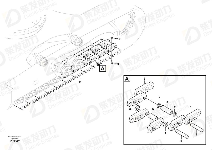 VOLVO Track shoe 14532342 Drawing