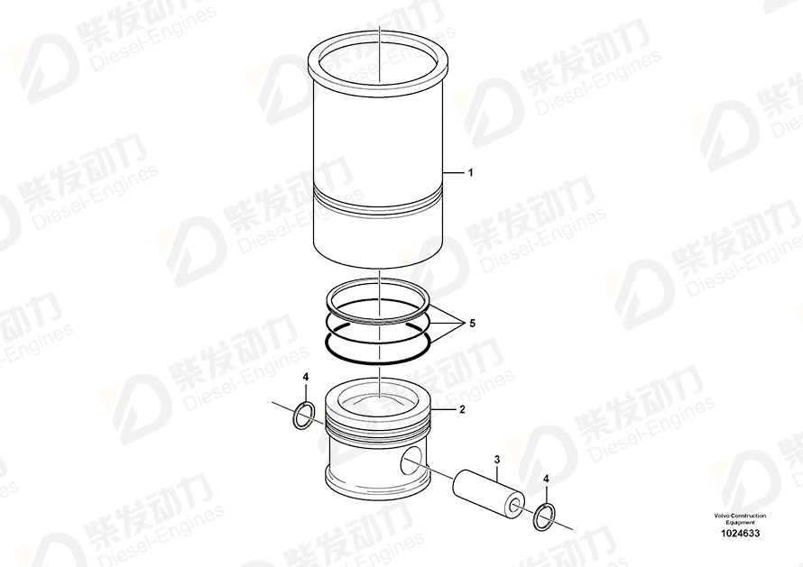 VOLVO Piston ring kit 20460011 Drawing