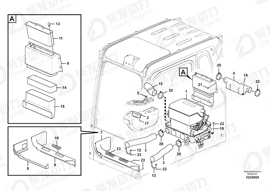 VOLVO CONTROL_ASSY AIR CON 14631179 Drawing