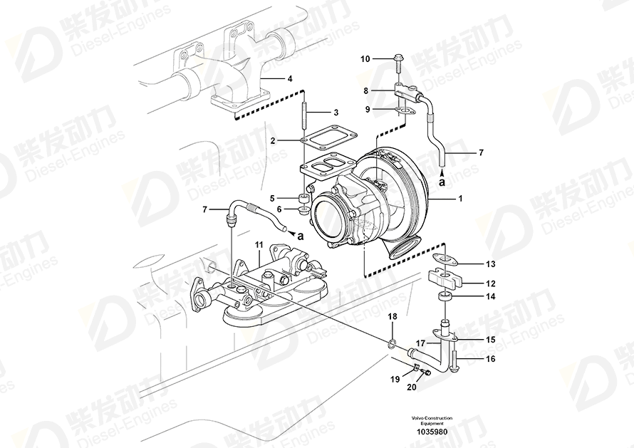 VOLVO Turbocharger 11447016 Drawing