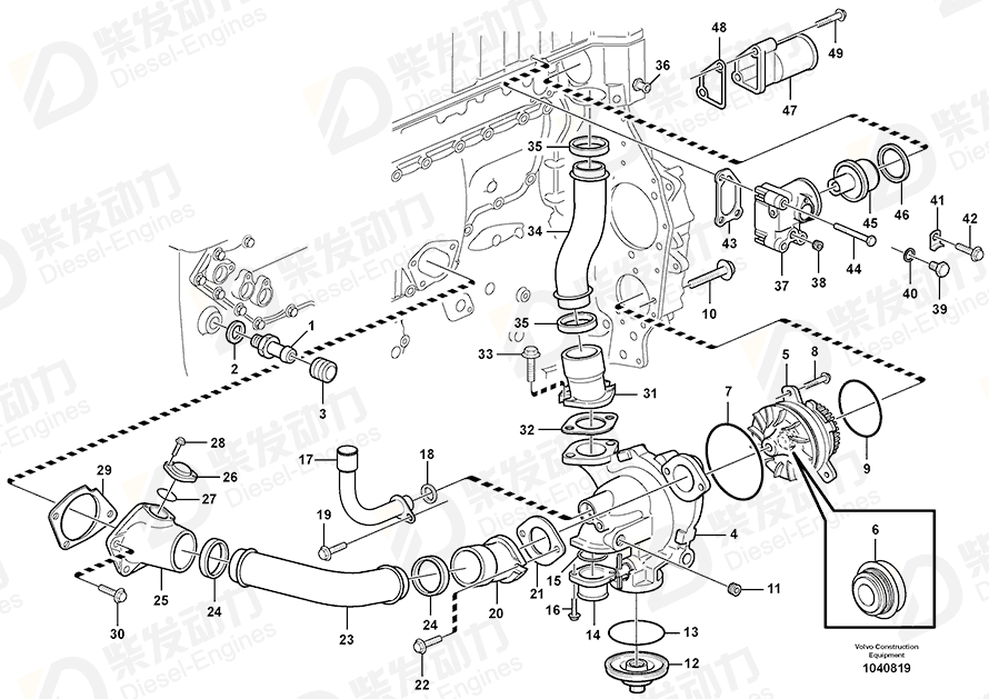 VOLVO Thermostat 8149182 Drawing