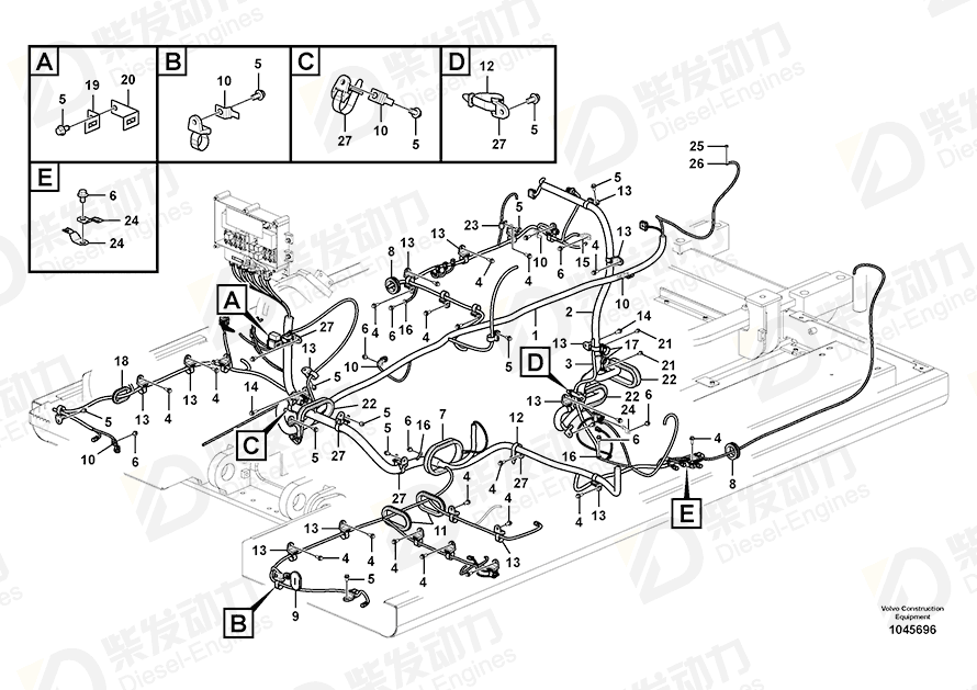 VOLVO Cable harness 14674574 Drawing