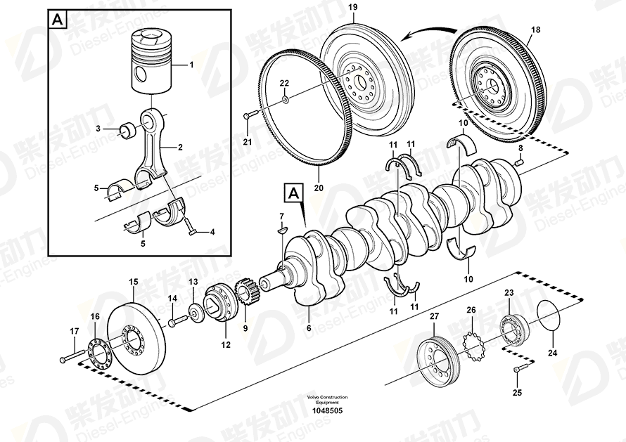 VOLVO Main bearing kit 20578624 Drawing