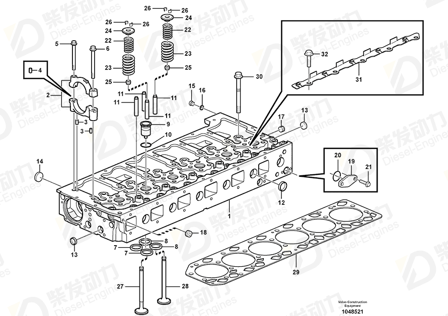 VOLVO Cylinder head 20805355 Drawing