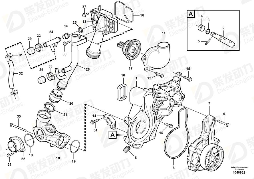 VOLVO Thermostat 21237213 Drawing