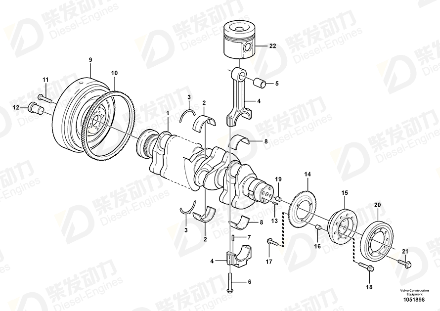 VOLVO Main bearing kit 21234191 Drawing