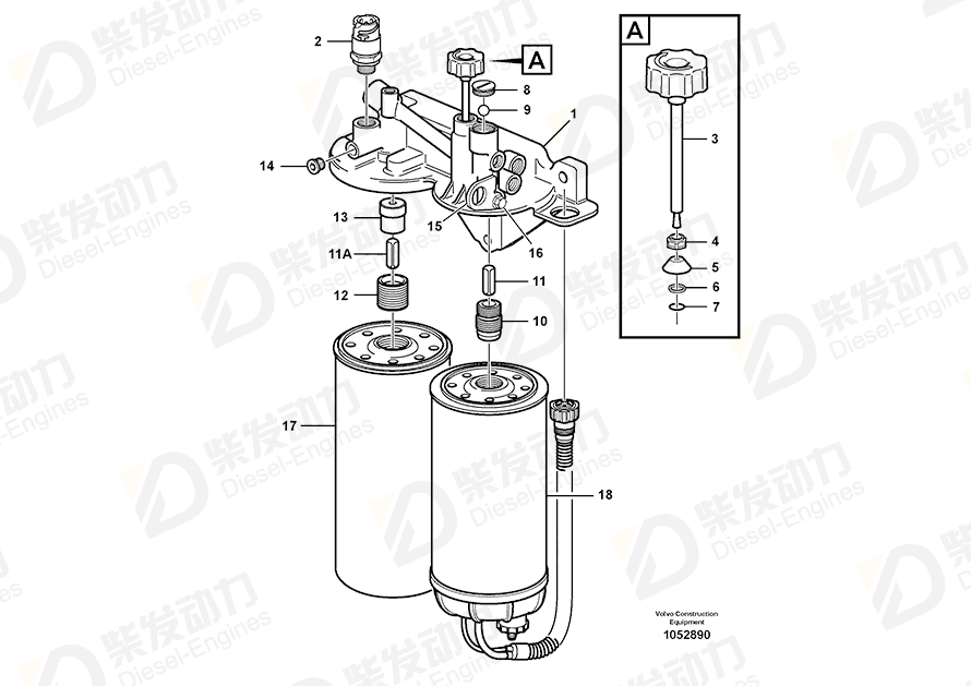 VOLVO Filter retainer 20509138 Drawing