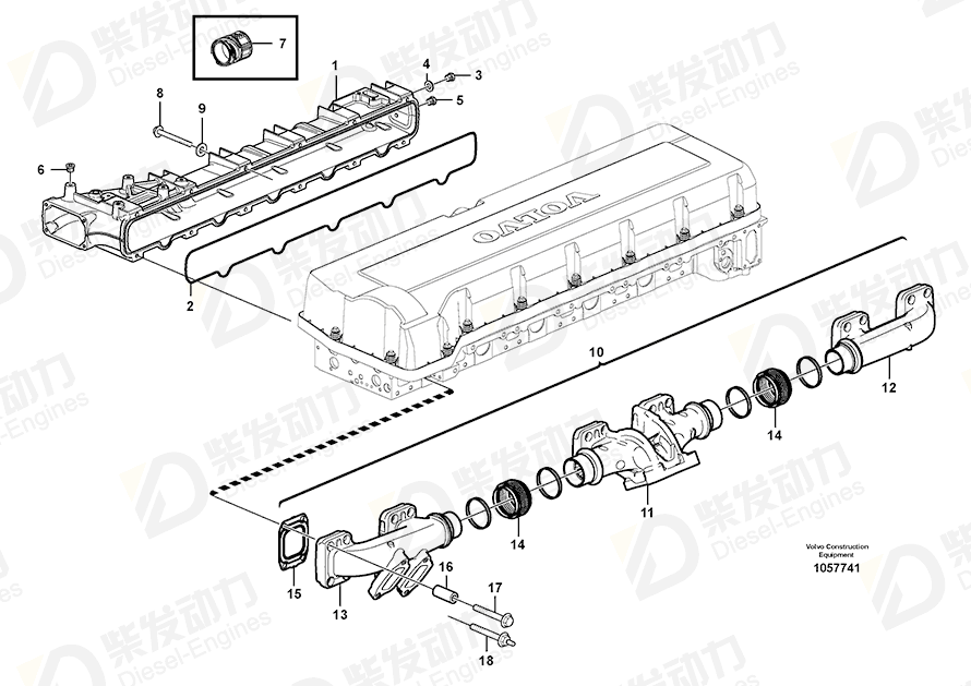 VOLVO Exhaust manifold 21440427 Drawing