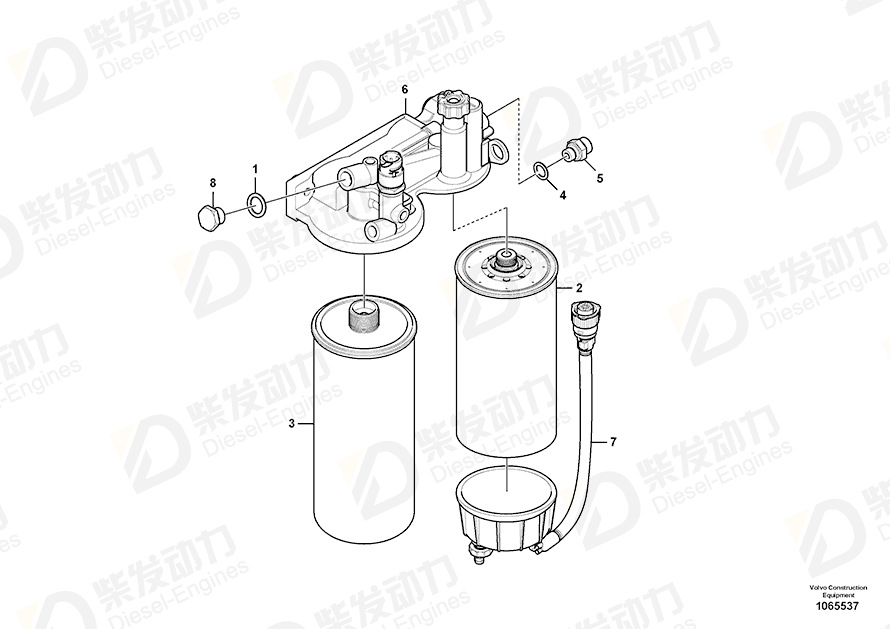 VOLVO Fuel filter housing 21900852 Drawing