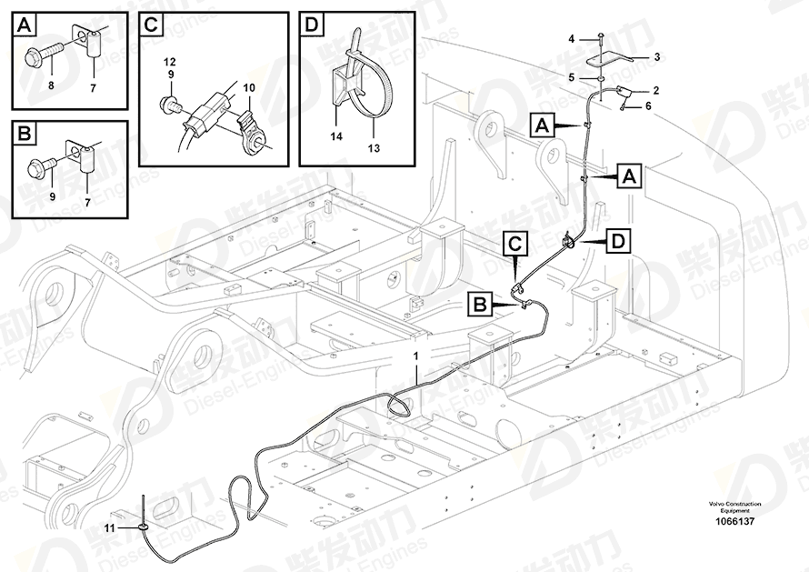 VOLVO Cable harness 14646251 Drawing