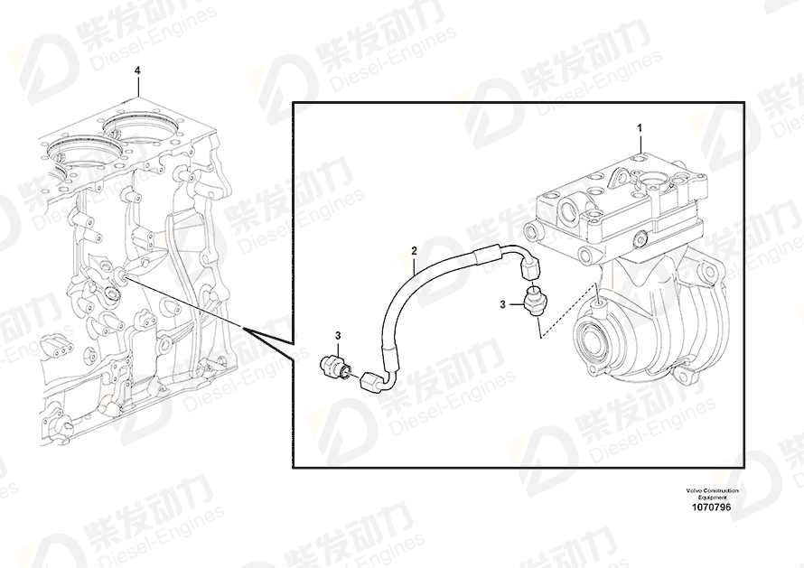 VOLVO Hose assembly 990424 Drawing