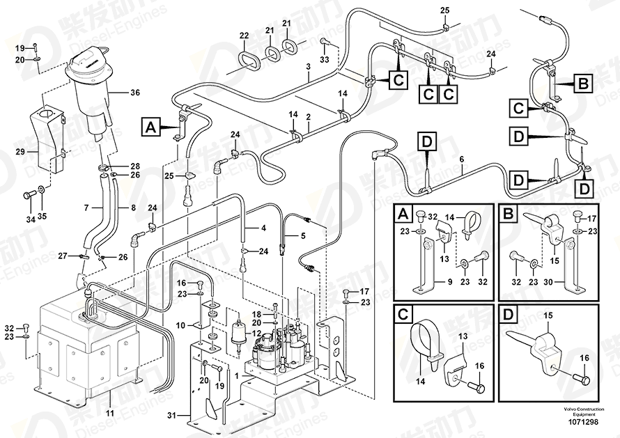 VOLVO Quick connecting kit 21280355 Drawing