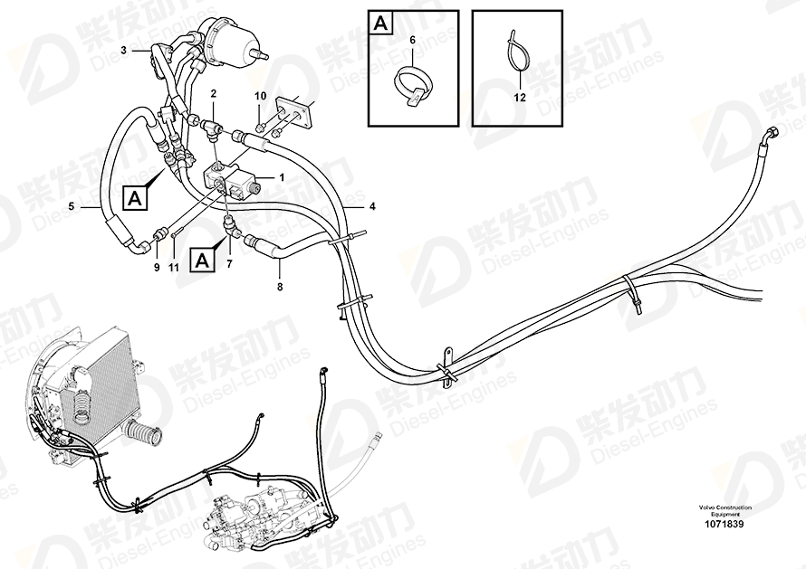 VOLVO Hose assembly 16240738 Drawing