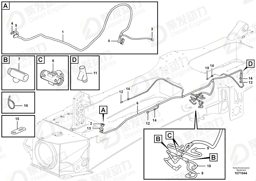 VOLVO Cable harness 17411447 Drawing