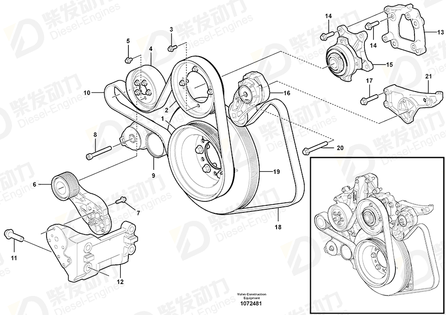 VOLVO Pulley 20799474 Drawing