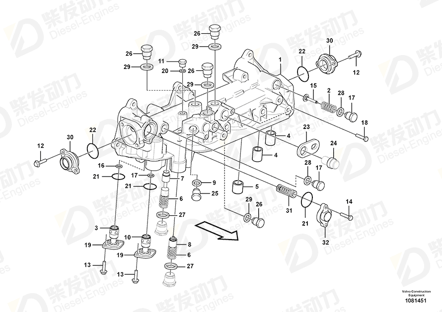 VOLVO Oil filter housing 17422150 Drawing