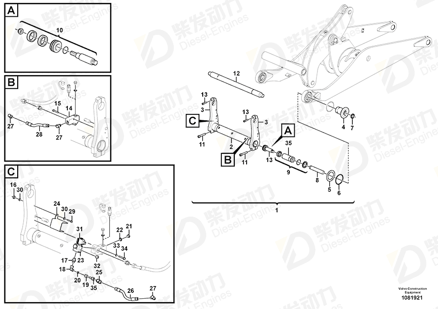 VOLVO Fitting nut 956983 Drawing