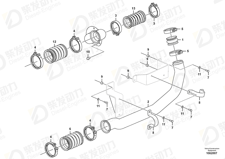 VOLVO Charge air hose 15119848 Drawing