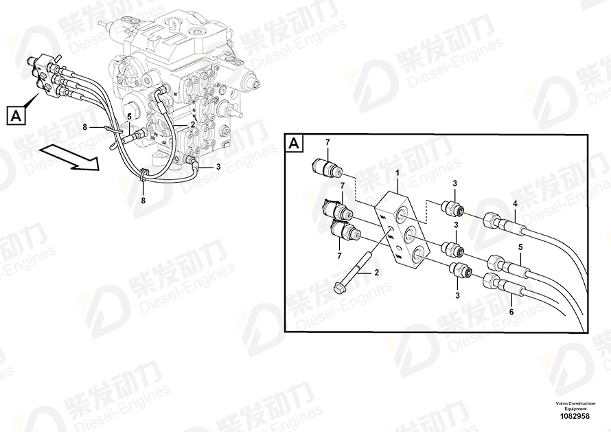 VOLVO Hose assembly 939905 Drawing