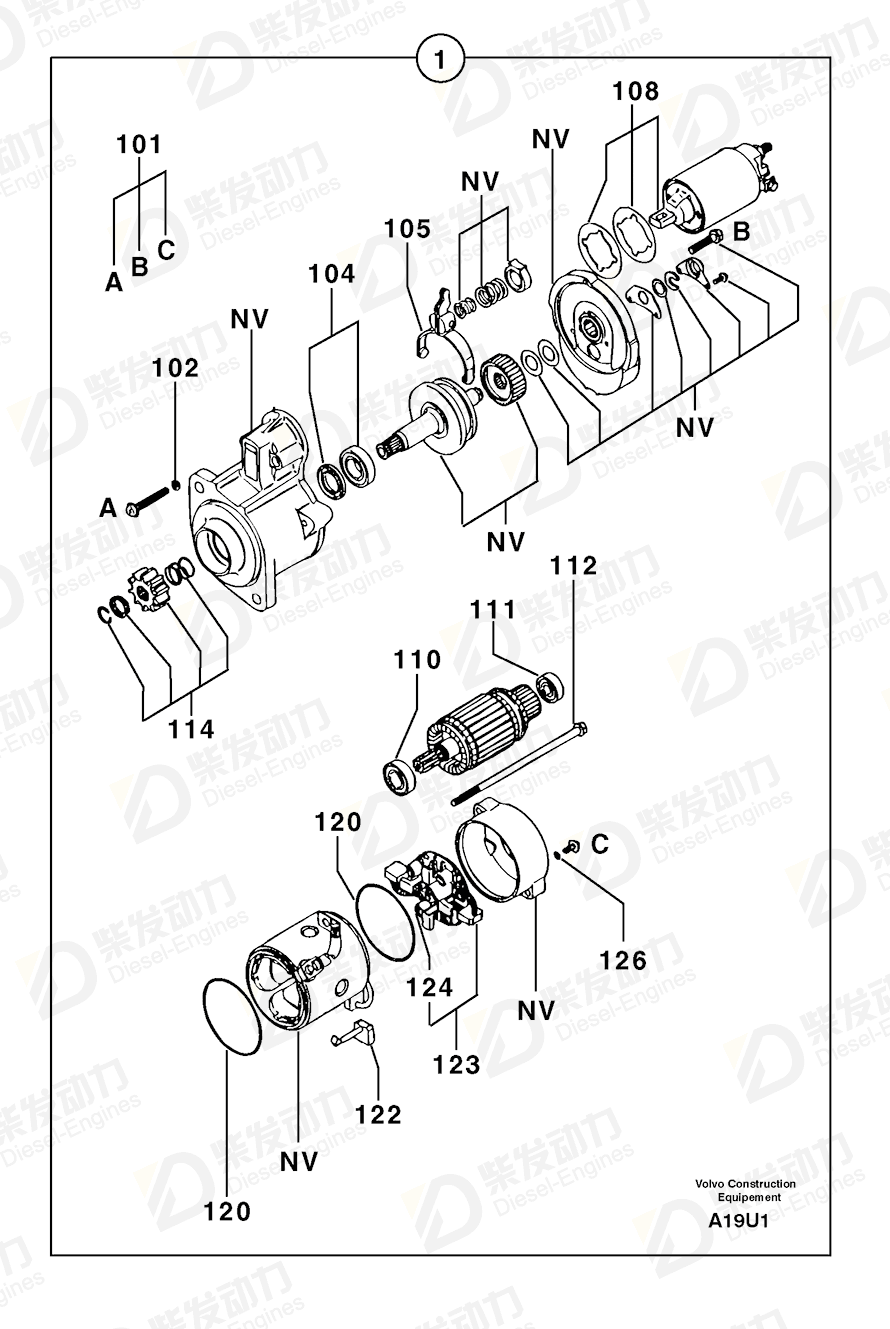 VOLVO Attachment kit 7416600 Drawing