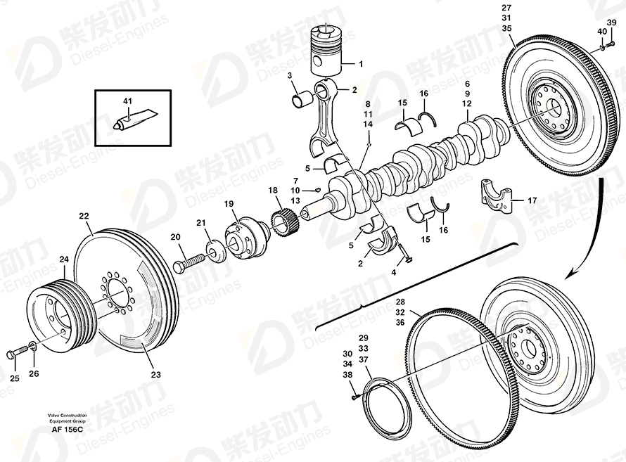 VOLVO Connecting rod 422706 Drawing