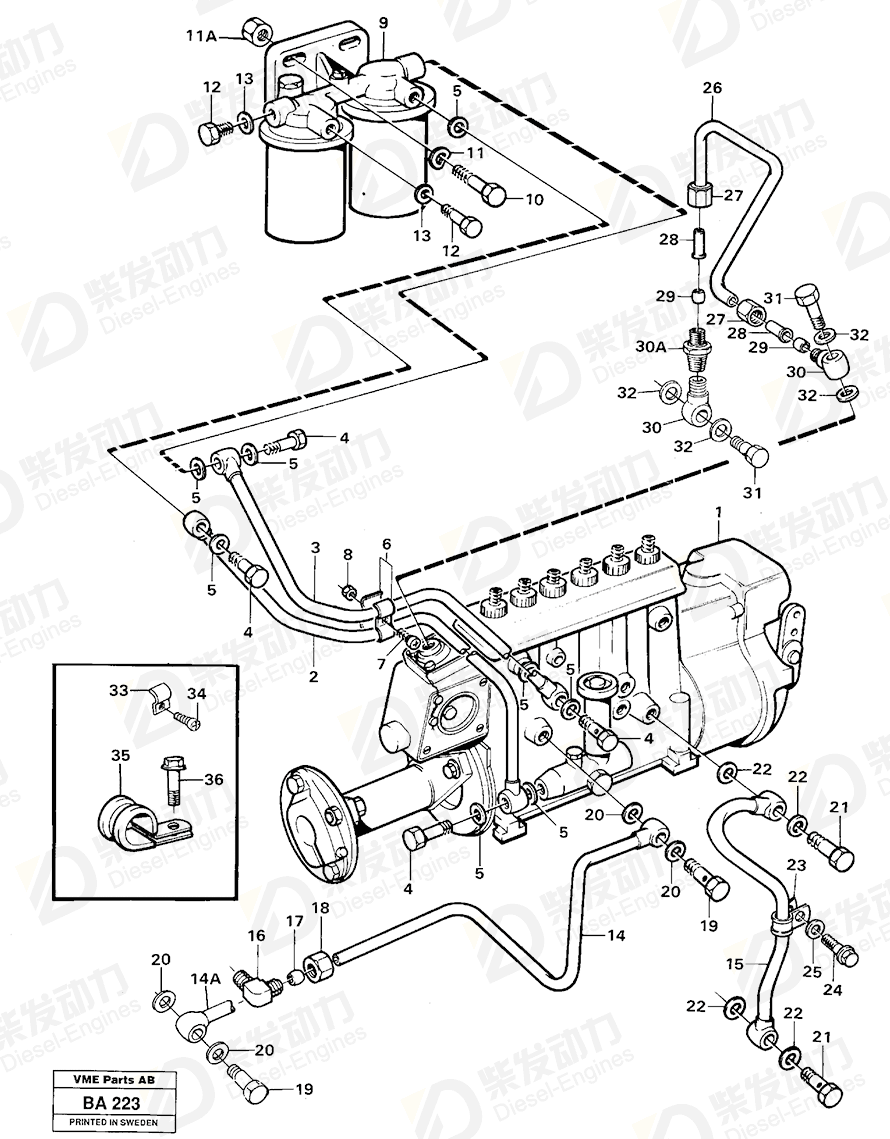 VOLVO Fuel pipe 471603 Drawing