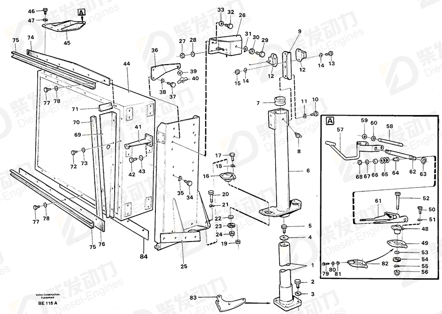 VOLVO Stanchion 4775259 Drawing