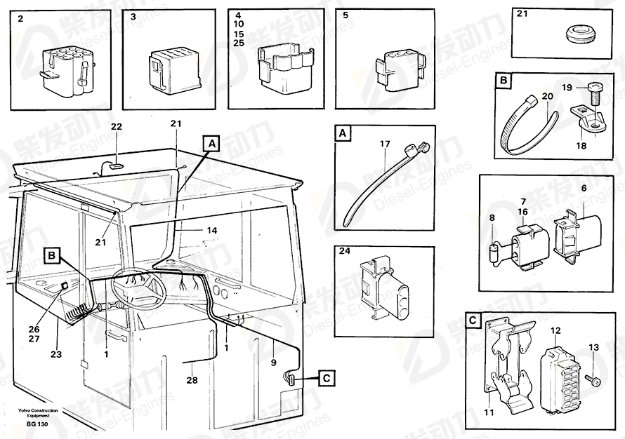 VOLVO Cable harness 11062301 Drawing