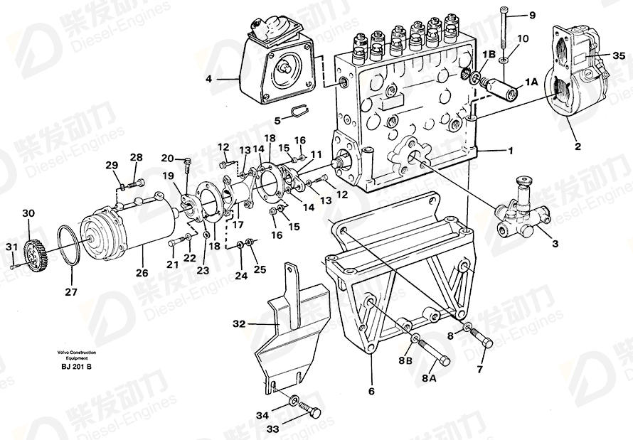 VOLVO Injection Pump 11703548 Drawing