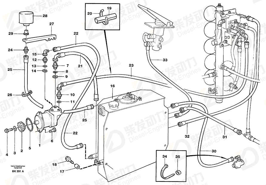 VOLVO Hose assembly 13933273 Drawing