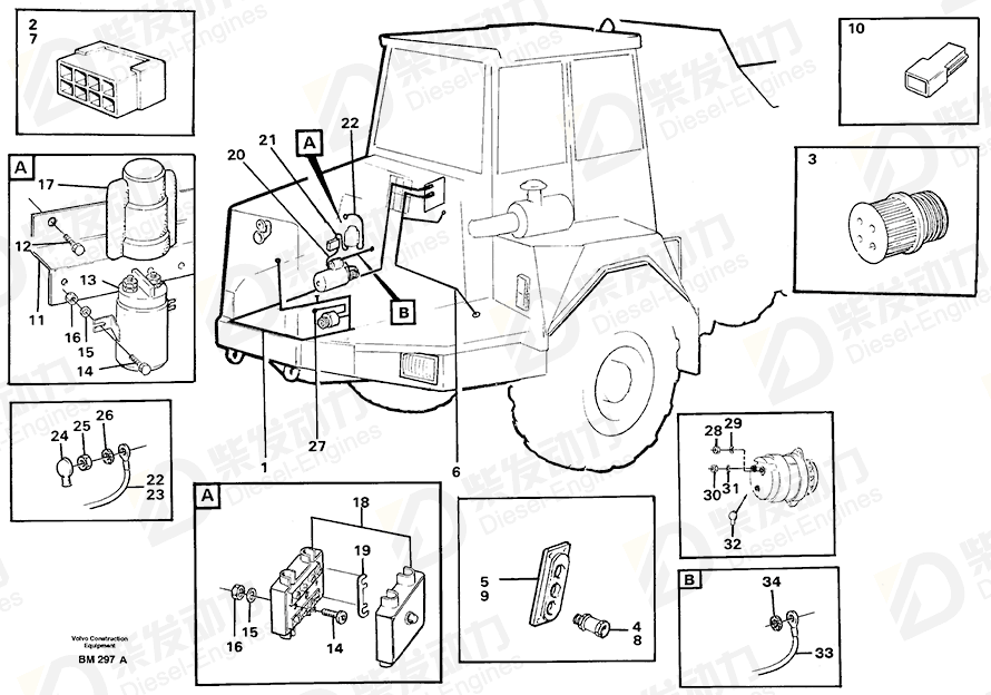 VOLVO Cable harness 11063617 Drawing