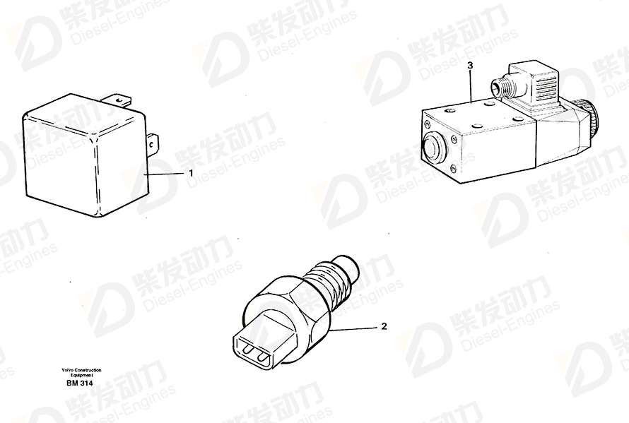 VOLVO Rotation speed relay 11061996 Drawing