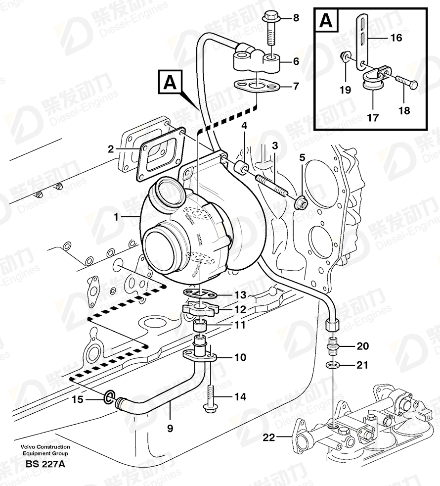 VOLVO Turbocharger 11128740 Drawing