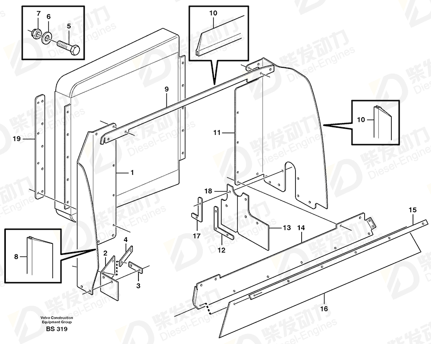 VOLVO Rubber moulding 11115941 Drawing