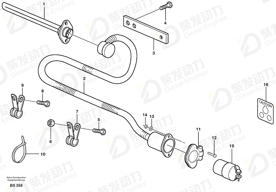 VOLVO Cable harness 11078280 Drawing