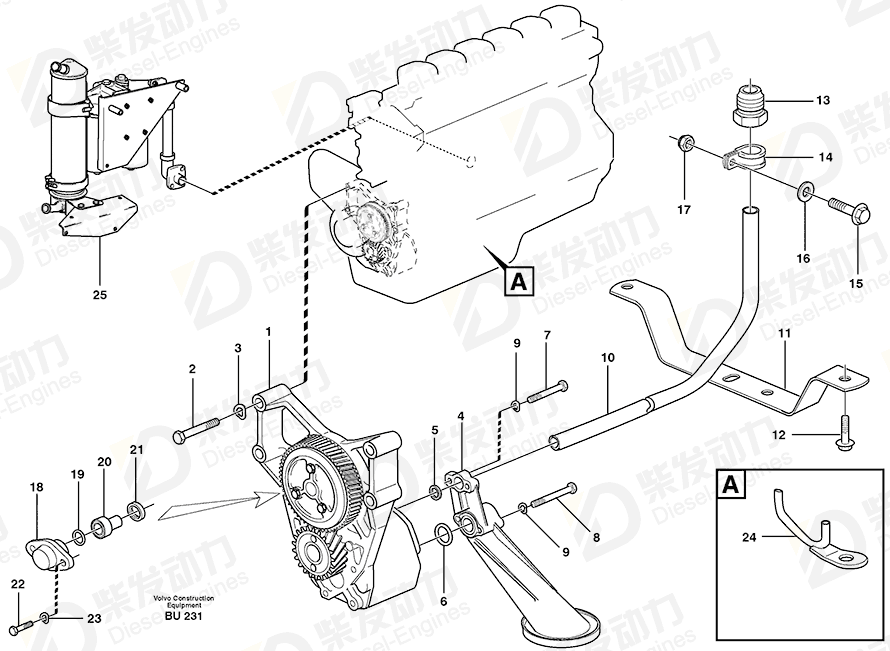 VOLVO Pipe connection 466908 Drawing
