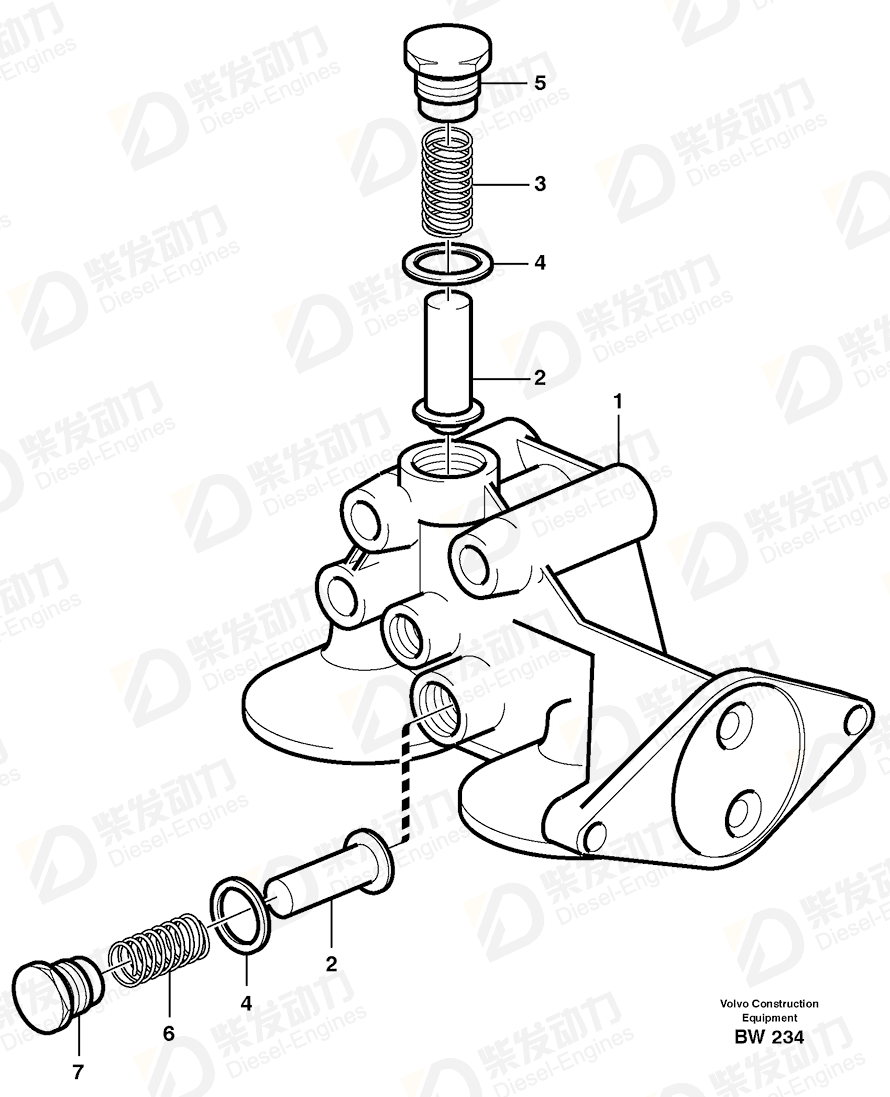 VOLVO Oil filter housing 20464536 Drawing